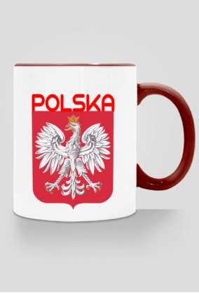 Kubek dla kibica reprezentacji Polski, nadruk dwustronny: Polska