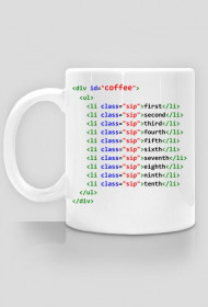 łyk kawy html