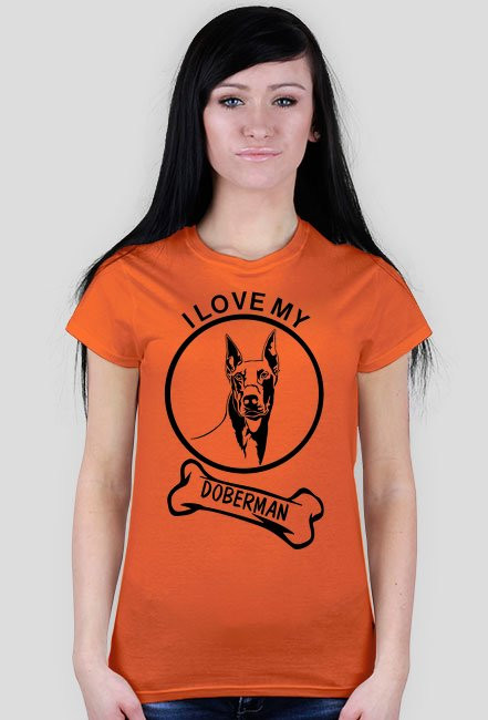 I Love my Doberman - koszulka damska