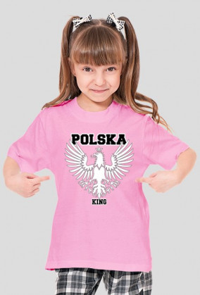 Koszulka dla dziewczynki - Polska King. Pada