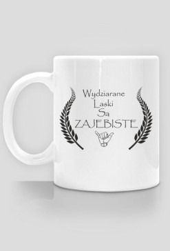 Kubek wydziarane laski