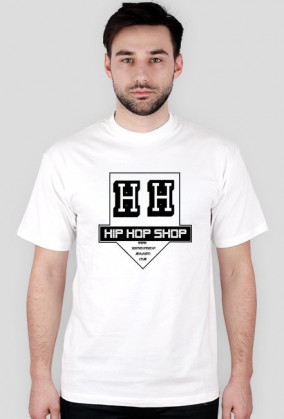 KOSZULKA "HIPHOP SHOP" CLASSIC MĘSKA [BIAŁA]