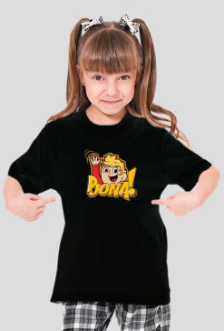 KOSZULKA PJONA CZARNA-T-SHIRT DZIECĘCY