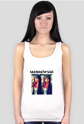 koszulka "Saszanatorsiak + zdjęcie Saszan" damska biała