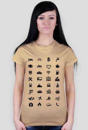 Koszulka podróżnika z 34 ikonami do podróży