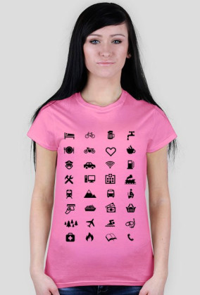 Koszulka podróżnika z 34 ikonami do podróży