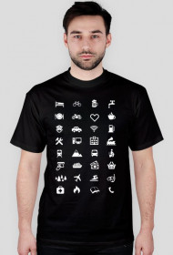 Koszulka podróżnika z 34 symbolami do podróży