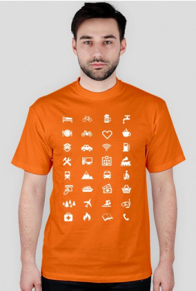 Koszulka podróżnika z 34 symbolami do podróży