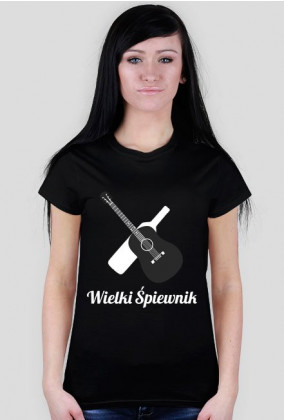 Koszulka "Gitara i flaszka" - damska, czarna