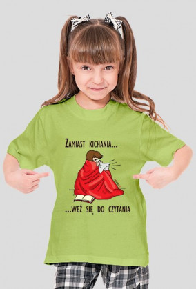 Koszulka dziewczęca Zamiast kichania weź się do czytania