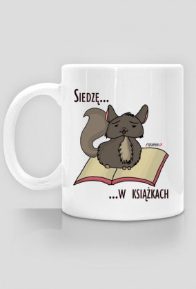 Kubek Siedzę w książkach (szynszyla)