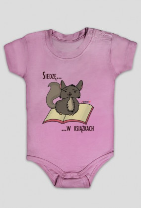 Body niemowlęce Siedzę w książkach (szynszyla)
