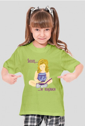 Koszulka dziewczęca Siedzę w książkach (dziewczynka)