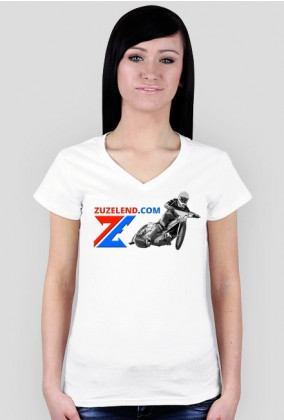 Koszulka Zuzelendu z żużlowcem, damska, dekolt V-ka