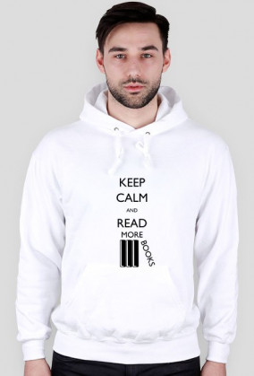 Bluza męska z kapturem (biała) Keep calm