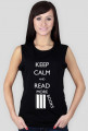 Koszulka damska bez rękawów (czarna) Keep calm