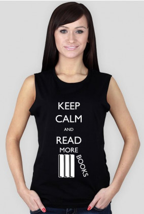 Koszulka damska bez rękawów (czarna) Keep calm