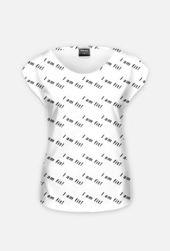 Koszulka full print "I am fit!" biała damska