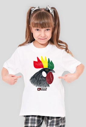 Koszulka dla dziewczynki - Reggae kogut. Pada