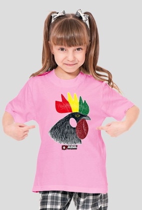 Koszulka dla dziewczynki - Reggae kogut. Pada