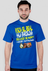 T-Shirt - Visca El Real, Hala Barcelona - Niebieski - Męski