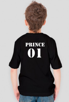 T-shirt czarny dziecięcy - PRINCE 01