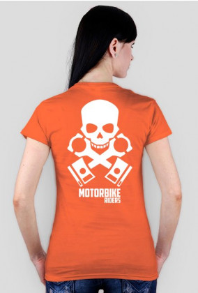 Motorbike riders skull - damska koszulka motocyklowa tył