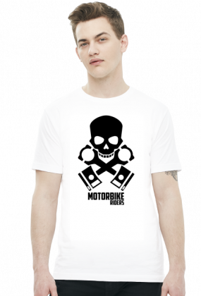 Motorbike riders skull - męska koszulka motocyklowa white