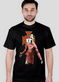 T-Shirt - Cristiano Ronaldo - Męski - Czarny
