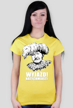 Koszulka "Wyjazd" Basic Yellow Damska