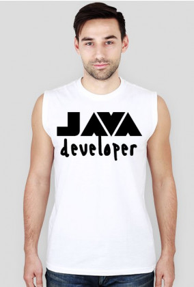 Koszulka bez rękawów JAVA developer - biała