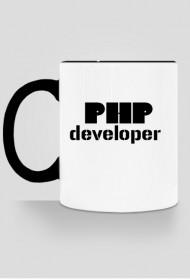 Kubek z kolorowym uchem PHP developer