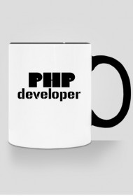 Kubek z kolorowym uchem PHP developer