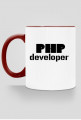 Kubek z kolorowym uchem PHP developer