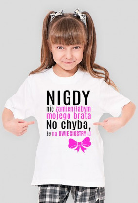 Zamieniłabym mojego brata (koszulka dziewczęca) ciemna grafika