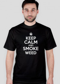 keep calm and smoke weed koszulka czarna