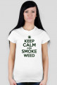 keep calm and smoke weed koszulka biała  damska
