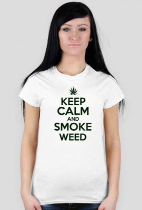 keep calm and smoke weed koszulka biała  damska
