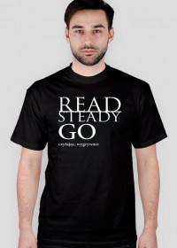 koszulka męska różne kolory: READ STEADY GO - CZYTAJĄC, WYGRYWASZ