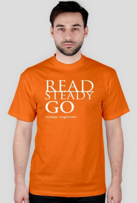koszulka męska różne kolory: READ STEADY GO - CZYTAJĄC, WYGRYWASZ