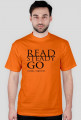koszulka męska pomarańczowa: READ STEADY GO - CZYTAJĄC, WYGRYWASZ