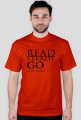 koszulka męska pomarańczowa: READ STEADY GO - CZYTAJĄC, WYGRYWASZ
