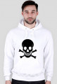 Bluza z kapturem biała - Black Skull
