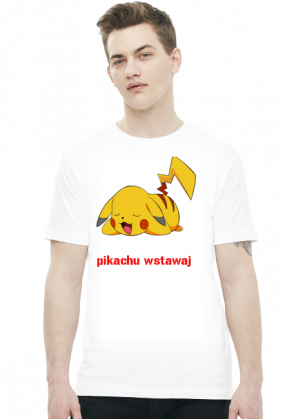 biała koszulka pikachu