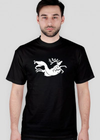 T-shirt polująca puma, męski, wzór biały