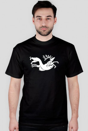 T-shirt polująca puma, męski, wzór biały