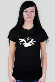 T-shirt polująca puma, damski, wzór biały