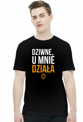 Koszulka dwustronna - Dziwne u mnie działa, proszę wyłączyć i włączyć komputer - koszulki informatyczne, koszulki dla programisty i informatyka - dziwneumniedziala.cupsell.pl