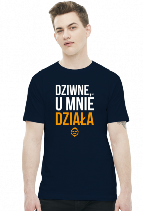 Koszulka dwustronna - Dziwne u mnie działa, proszę wyłączyć i włączyć komputer - koszulki informatyczne, koszulki dla programisty i informatyka - dziwneumniedziala.cupsell.pl