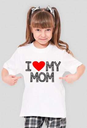 i Love My Mom (koszulka dziewczęca) ciemna grafika